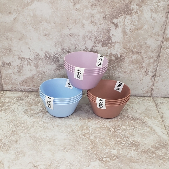 12 Dishwasher Freezer Safe Microwavable Plastic Reusable Round Small Snack Bowls - Picture 1 of 8